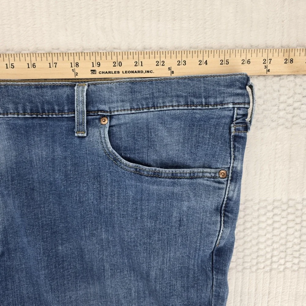 Levis 541 Athletic Taper Mens Jeans 52x28 Stretch Medium Wash Blue Big Tall